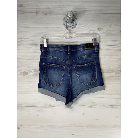 Kendall + Kylie Denim Shorts Womens 7/28 Dark Wash The Icon Cuffed Distressed - Picture 7 of 13